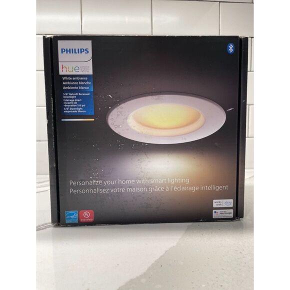 PHILIPS White ambiance 5/6" Retrofit Recessed Downlight Smart Lighting, sealed - Picture 1 of 9